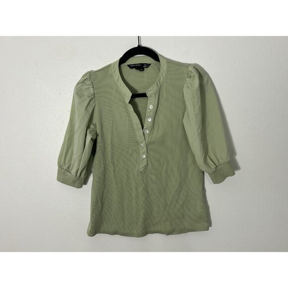 Veronica Beard Coralee Top Dusty Sage Green Size Medium - Picture 1 of 15